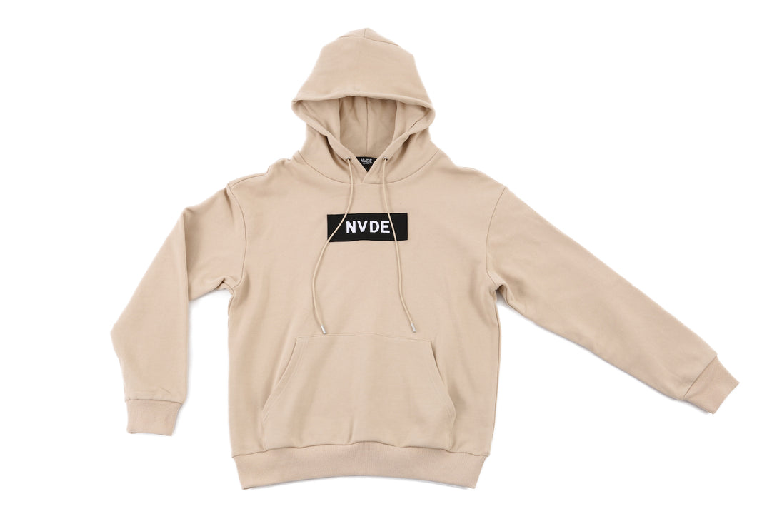 NVDE New York Logo Hoodie Long Sleeve Sweater in Nude