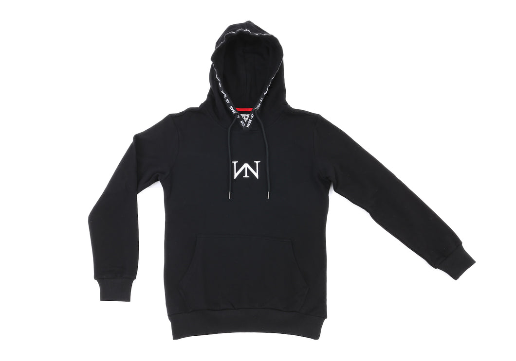 NVDE New York Logo Hoodie Long Sleeve Sweater in Nude